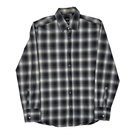 Boss Checked Shirt - Medium White Cotton