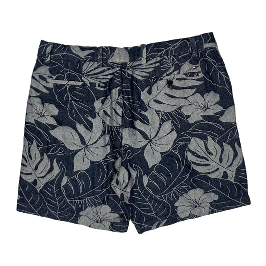 Tommy Hilfiger Floral Chino Shorts - 36W 7L Blue Cotton