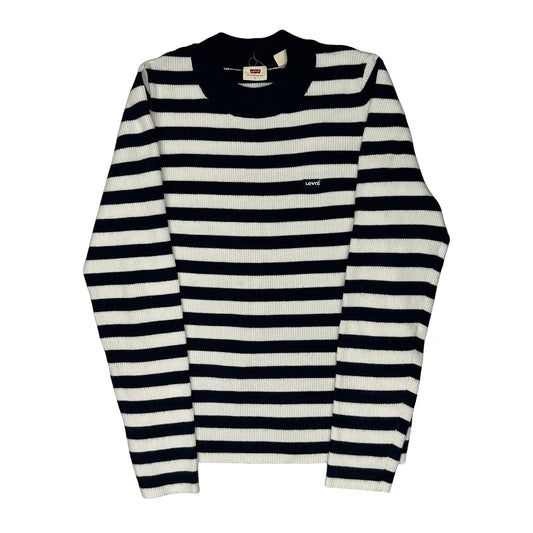 Levis Striped Jumper - Large Navy Knitted