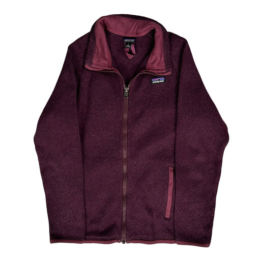 Patagonia Fleece Jacket - Large Burgundy Polyester