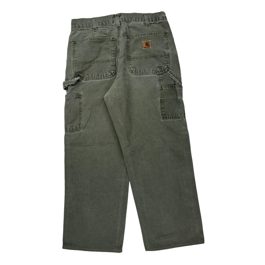 Carhartt Carpenter Trousers - 30W 31L Green Cotton