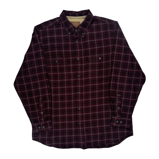 Outdoor Life Checked Flannel Shirt - XL Burgundy Cotton
