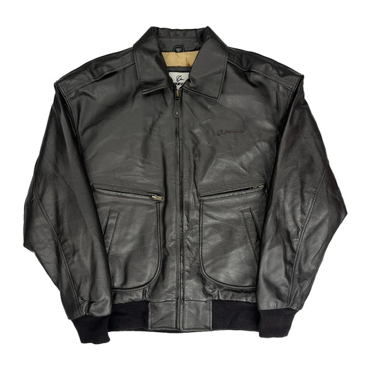 Vintage Flight Boeing Leather Jacket - Small Black Leather