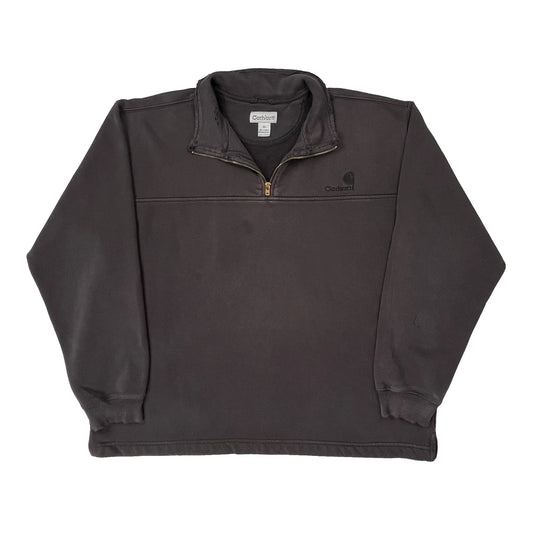Vintage Carhartt 1/4 Zip - XL Grey Cotton Blend