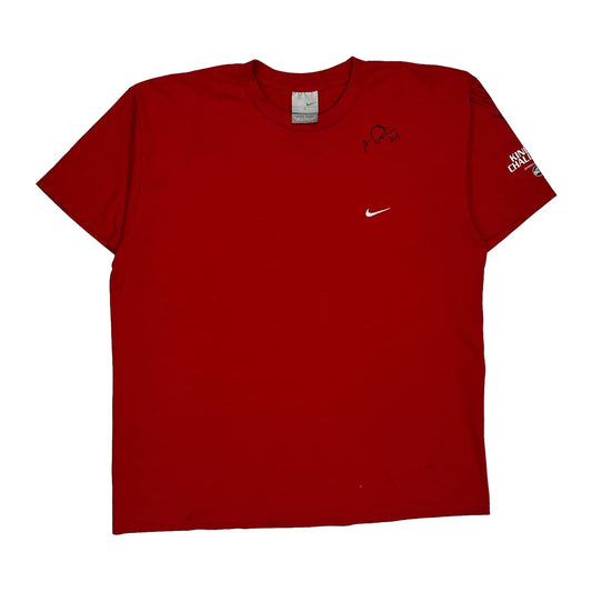 Vintage Nike Graphic T-Shirt - Large Red Cotton
