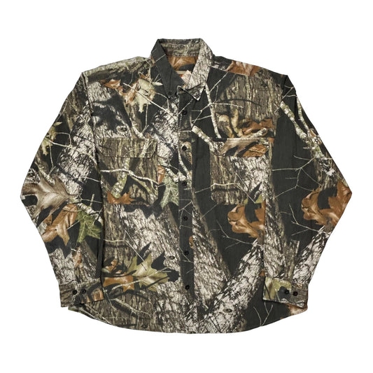 Vintage Mossy Oak Flannel Shirt - XL Camo Cotton