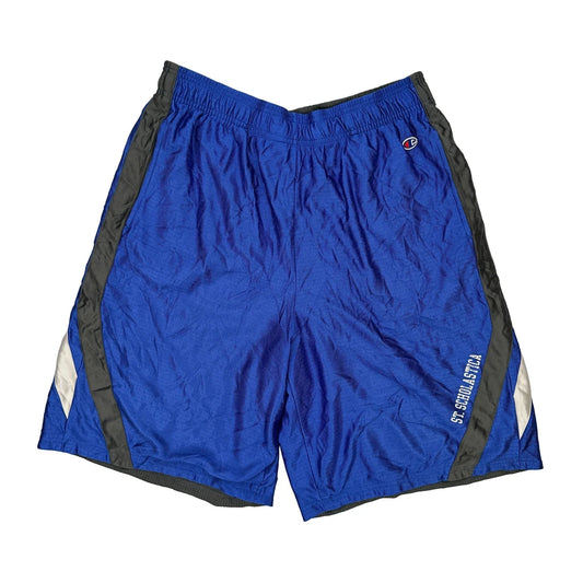 Champion Sport Shorts - Large Blue Polyester