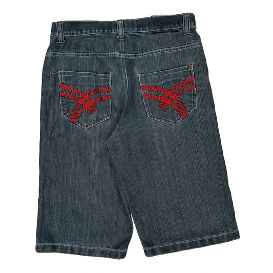 Raw Blue Denim Shorts - 34W 14L Dark Wash Cotton