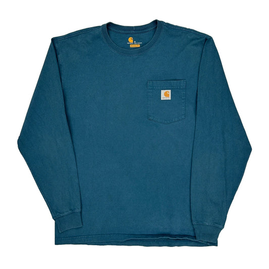 Carhartt Long Sleeve T-Shirt - Medium Blue Cotton