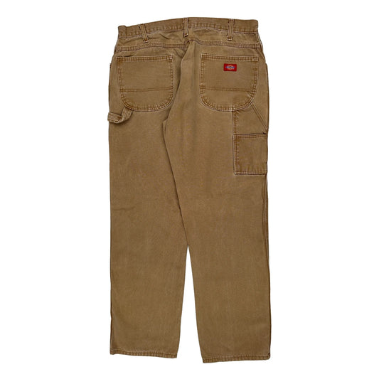 Dickies Double Knee Carpenter Trousers - 36W 32L Brown Cotton