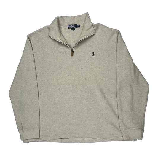 Polo By Ralph Lauren 1/4 Zip - 2XL Beige Cotton