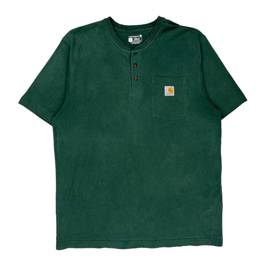 Carhartt T-Shirt - Large Green Cotton