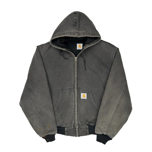 Vintage Faded Carhartt J06 Blk Jacket - Large Grey Cotton
