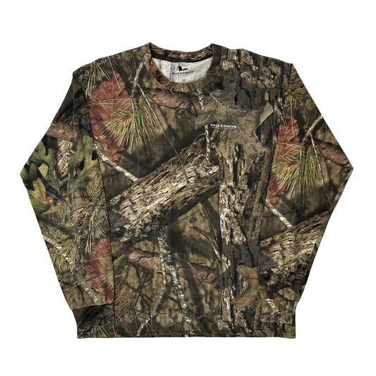 Field & Stream Camo Long Sleeve T-Shirt - Large Camo Cotton Blend