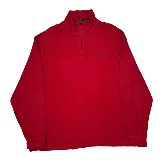 Polo By Ralph Lauren 1/4 Zip - 2XL Red Cotton
