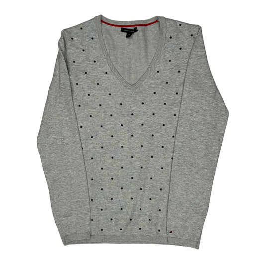 Tommy Hilfiger Polka Dot Jumper - Medium Grey Cotton