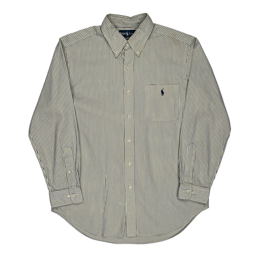 Ralph Lauren Striped Shirt - Large Beige Cotton