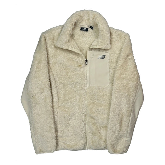 Vintage New Balance Fleece Jacket - Large Cream Polyester