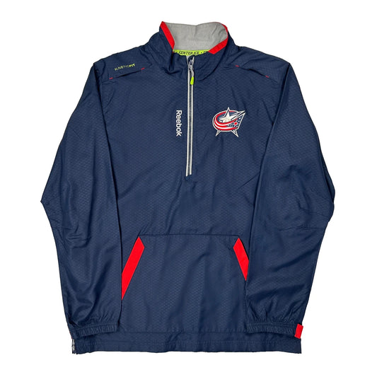 Blue Jackets Reebok Windbreaker - Medium Navy Polyester