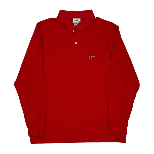 Lacoste Long Sleeve Polo Shirt - 2XL Red Cotton