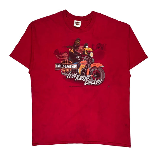 Canada Harley Davidson Graphic T-Shirt - XL Red Cotton