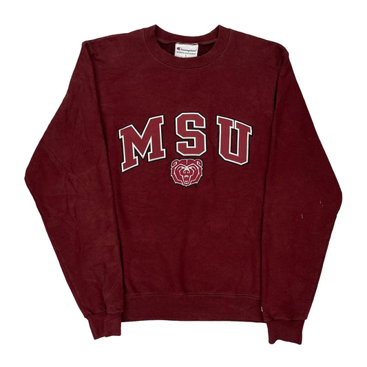 Msu Champion College Sweatshirt - Small Burgundy Cotton