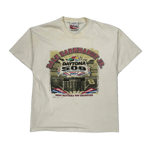 Daytona 500 Chase Authentics Nascar T-Shirt - Medium Cream Cotton