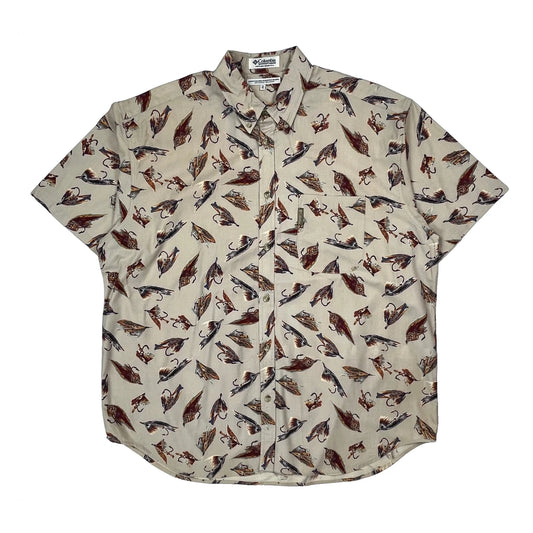Columbia Short Sleeve Shirt - XL Beige Cotton