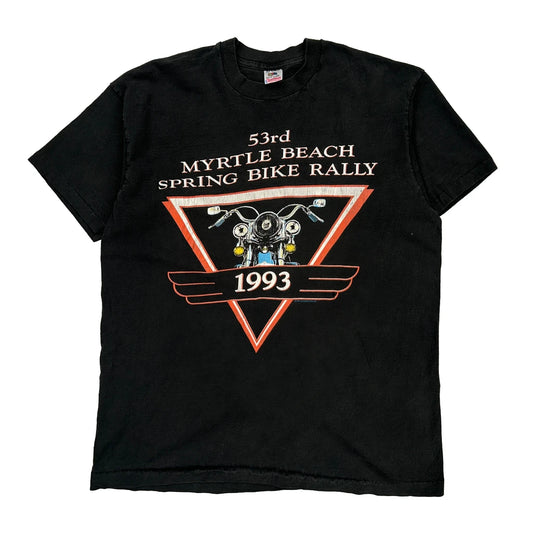 Myrtle Beach Spring Bike Rally Fruit Of The Loom Single Stitch T-Shirt - XL Black Cotton