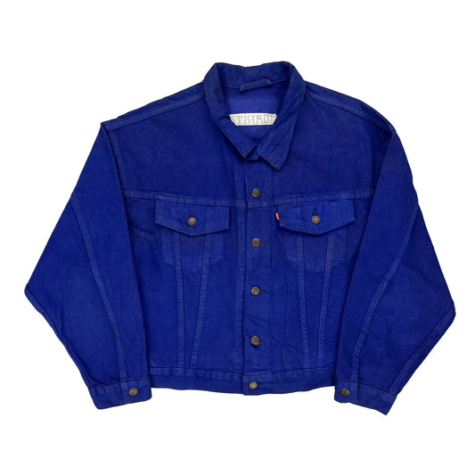 Juanita Levis Graphic Denim Jacket - XL Blue Cotton