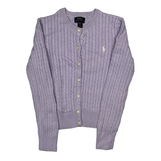 Age 7 Polo By Ralph Lauren Cardigan - Small Purple Cotton