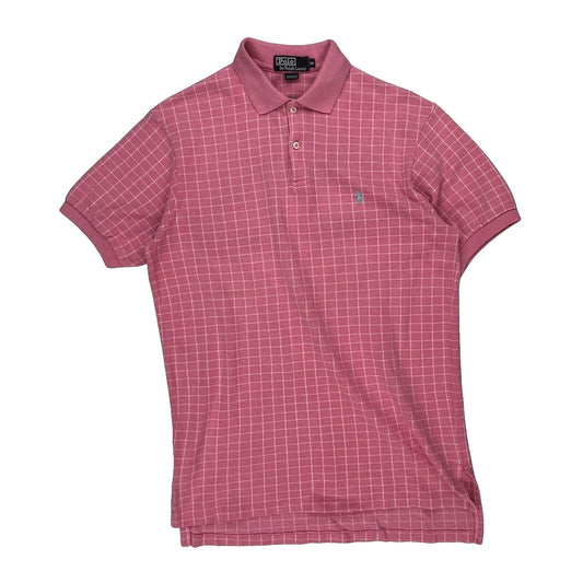 Polo By Ralph Lauren Checked Polo Shirt - Medium Pink Cotton