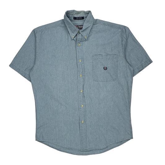 Chaps Ralph Lauren Short Sleeve Shirt - Medium Blue Cotton