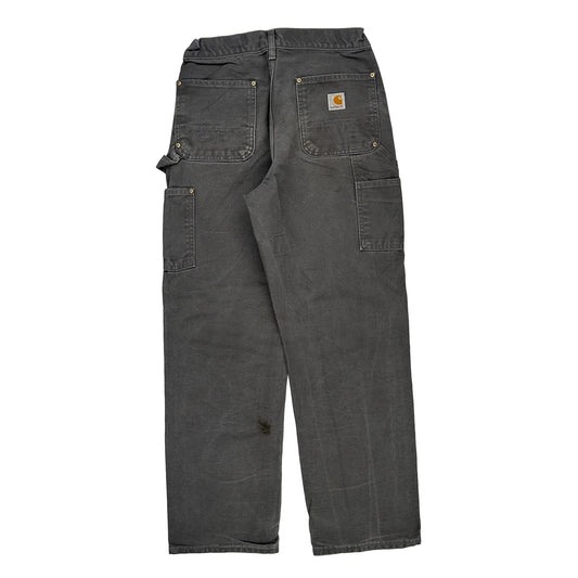 Carhartt Double Knee Carpenter Trousers - 28W 29L Grey Cotton