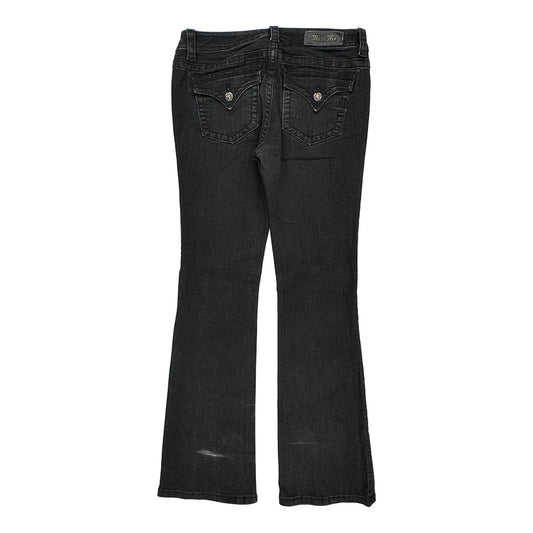 Miss Me Boot Cut Jeans - 34W UK 12 Black Cotton Blend