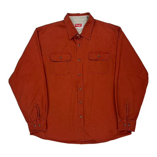 Wrangler Denim Shirt - XL Orange Cotton