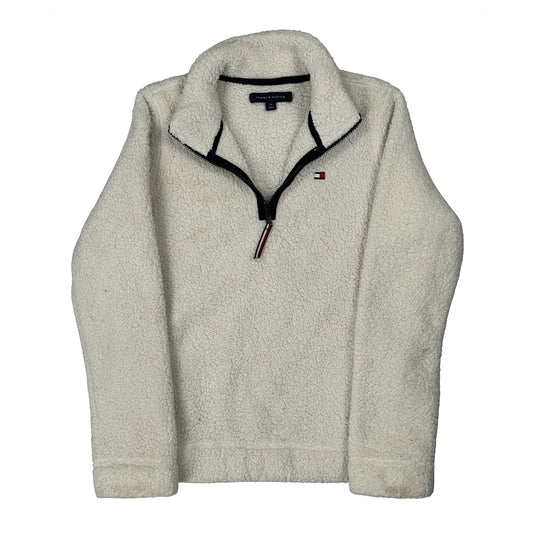 Vintage Tommy Hilfiger Fleece - Small Cream Polyester