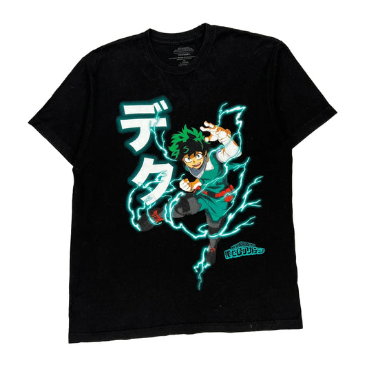 My Hero Academy Cartoon T-Shirt - Large Black Cotton