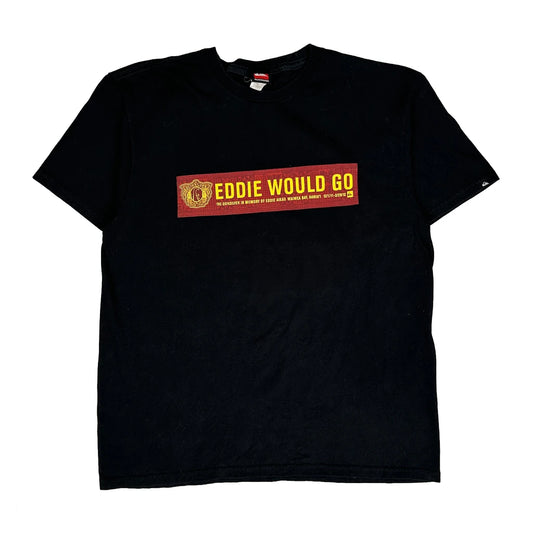 Quiksilver Graphic T-Shirt - Large Black Cotton