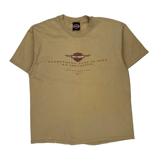 Indiana Harley Davidson Graphic T-Shirt - XL Beige Cotton