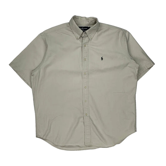 Blake Ralph Lauren Short Sleeve Shirt - Large Beige Cotton