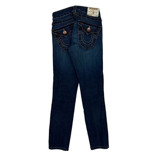 Made In Usa Age 10-12 True Religion Skinny Jeans - 22W 25L Dark Wash Cotton Blend