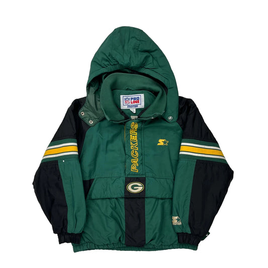 Green Bay Packers Starter Nfl Anorak - Medium Black Polyester