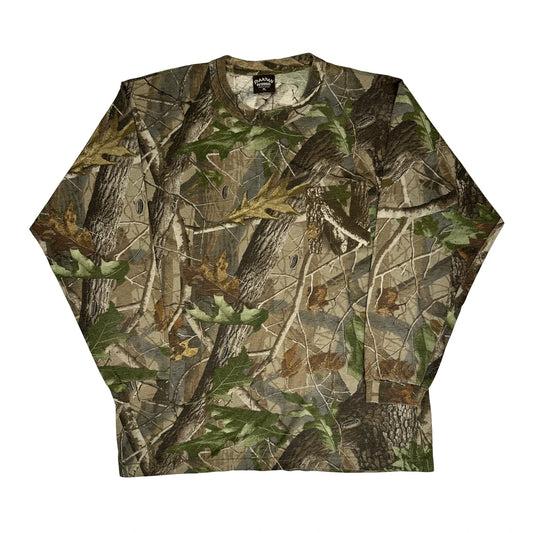Spartan Outdoors Camo Long Sleeve T-Shirt - XL Green Cotton Blend