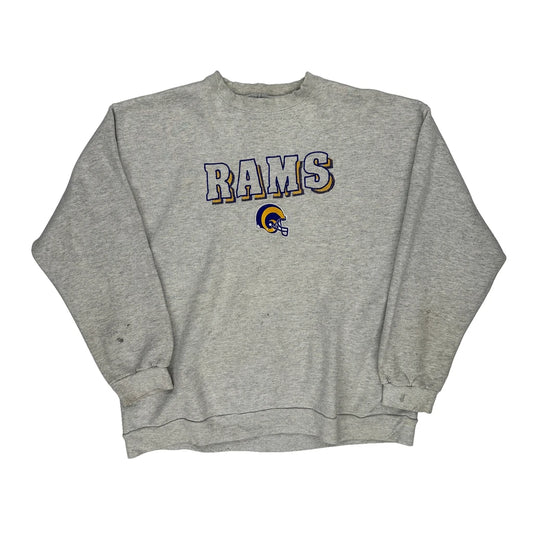St Louis Rams Logo 7 Nfl Sweatshirt - Large Grey Cotton
