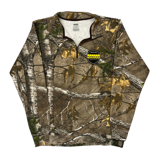 Ponsse Russell Outdoors Camo 1/4 Zip - Large Brown Cotton Blend