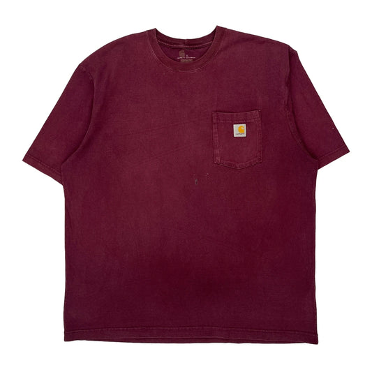 Carhartt T-Shirt - XL Burgundy Cotton