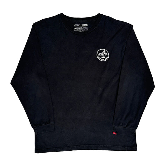 Vintage Vans Graphic Long Sleeve T-Shirt - Large Black Cotton