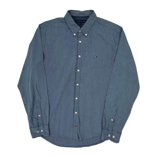Tommy Hilfiger Striped Shirt - Large Blue Cotton