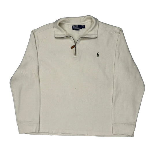 Polo By Ralph Lauren 1/4 Zip - XL Cream Cotton
